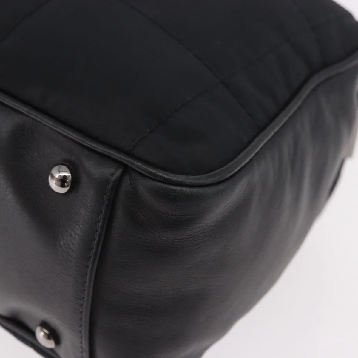 Chanel Square Stitch Boston Quilted Nylon, Black, Nylon, Handbag