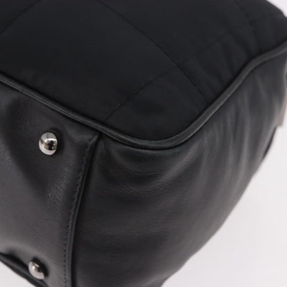 Chanel Square Stitch Boston Quilted Nylon, Black, Nylon, Handbag