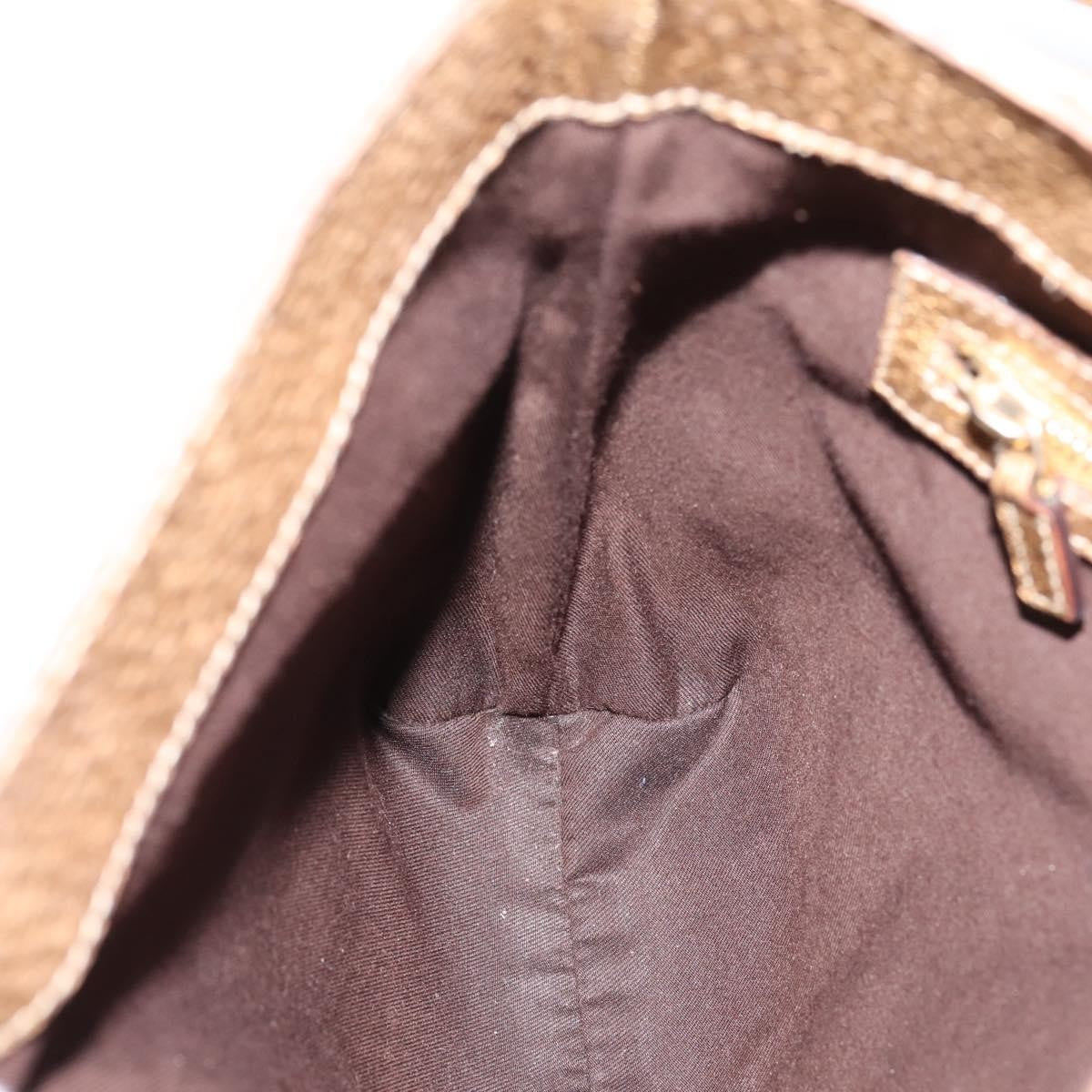 Gucci Shoulder Leather, Gold, Canvas, Shoulder Bag