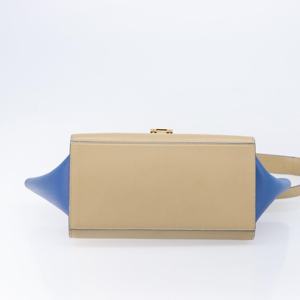 Celine Trapeze Leather, Beige, Leather, Handbag