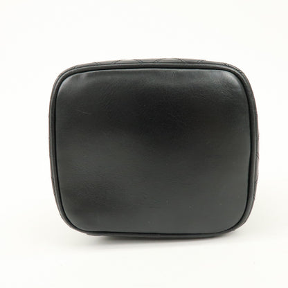 Chanel Vintage Cosmetic Case Lambskin, Black, Leather, Clutch