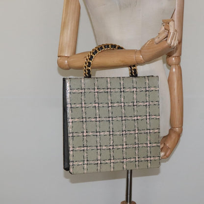 Chanel Vintage Chocolate Bar Leather, Beige, Leather, Tote Bag