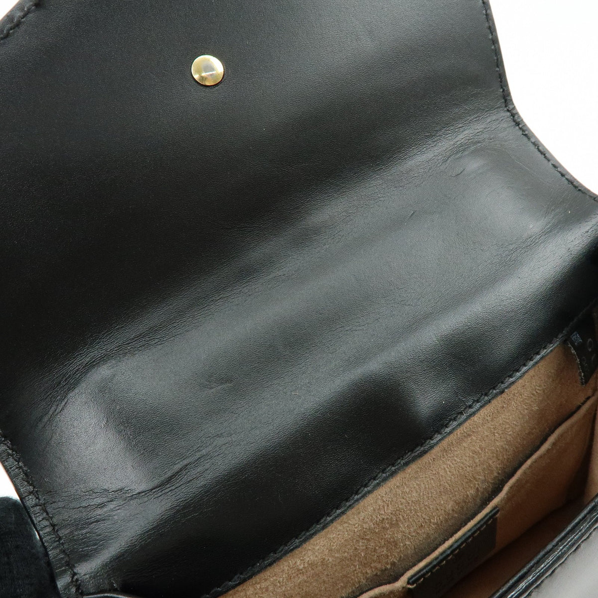Gucci Sylvie Chain Leather, Black, Leather, Shoulder Bag