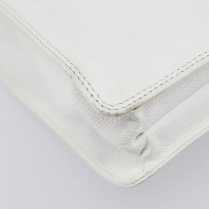 Chanel Vintage Wooden Quilted Caviar, White, Leather, Tote Bag
