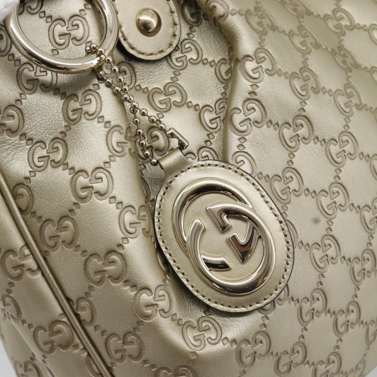 Gucci Sukey Top Handle Guccissima Leather, Gold, Leather, Tote Bag