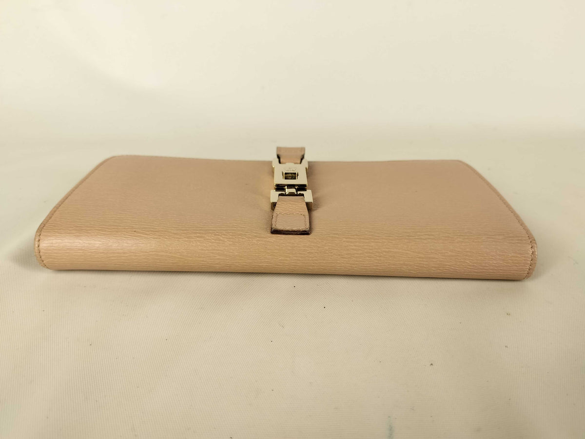 Gucci Jackie Vintage long Leather, Pink, Leather, Wallet
