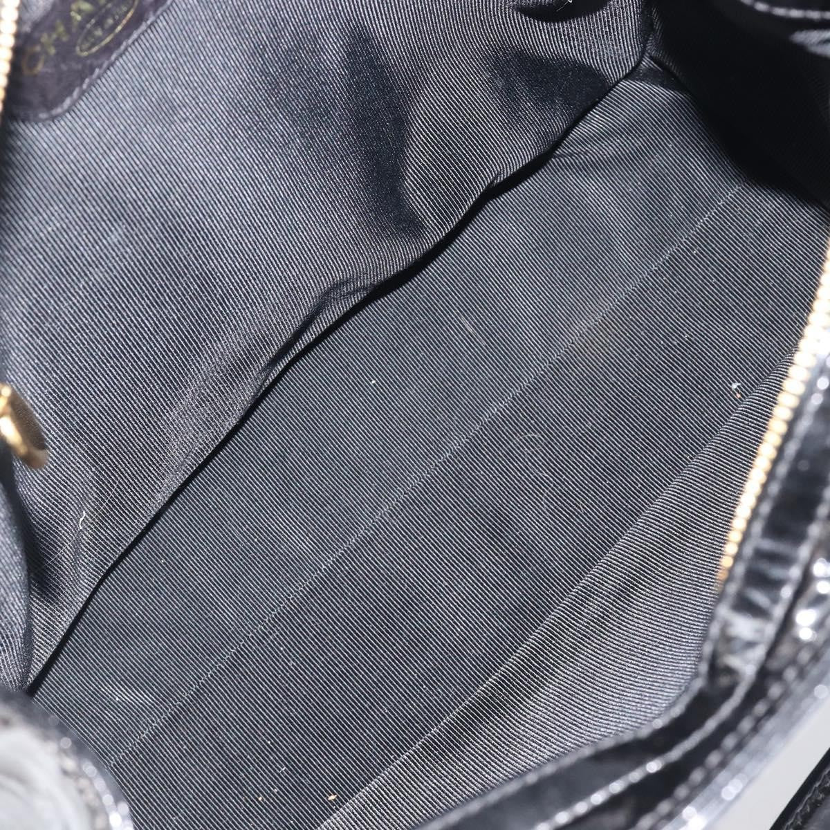 Chanel Coco Mark Patent Leather, Black, Patent Leather, Shoulder Bag