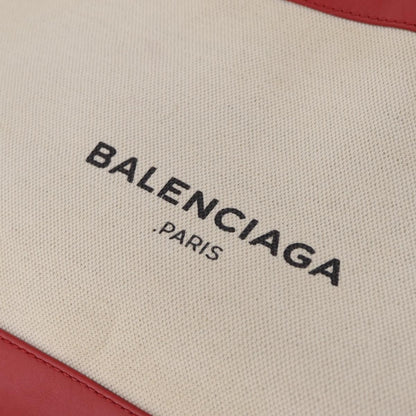 Balenciaga Navy Zip Canvas and Leather, Beige, Canvas, Clutch