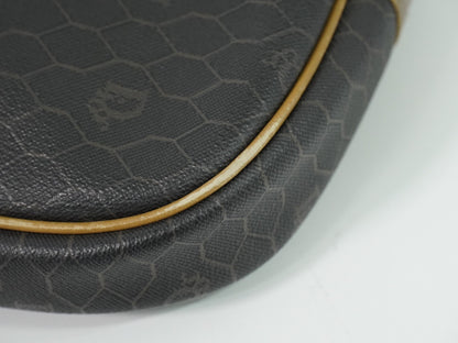 Christian Dior Vintage Honeycomb Canvas, Black, Canvas, Shoulder Bag