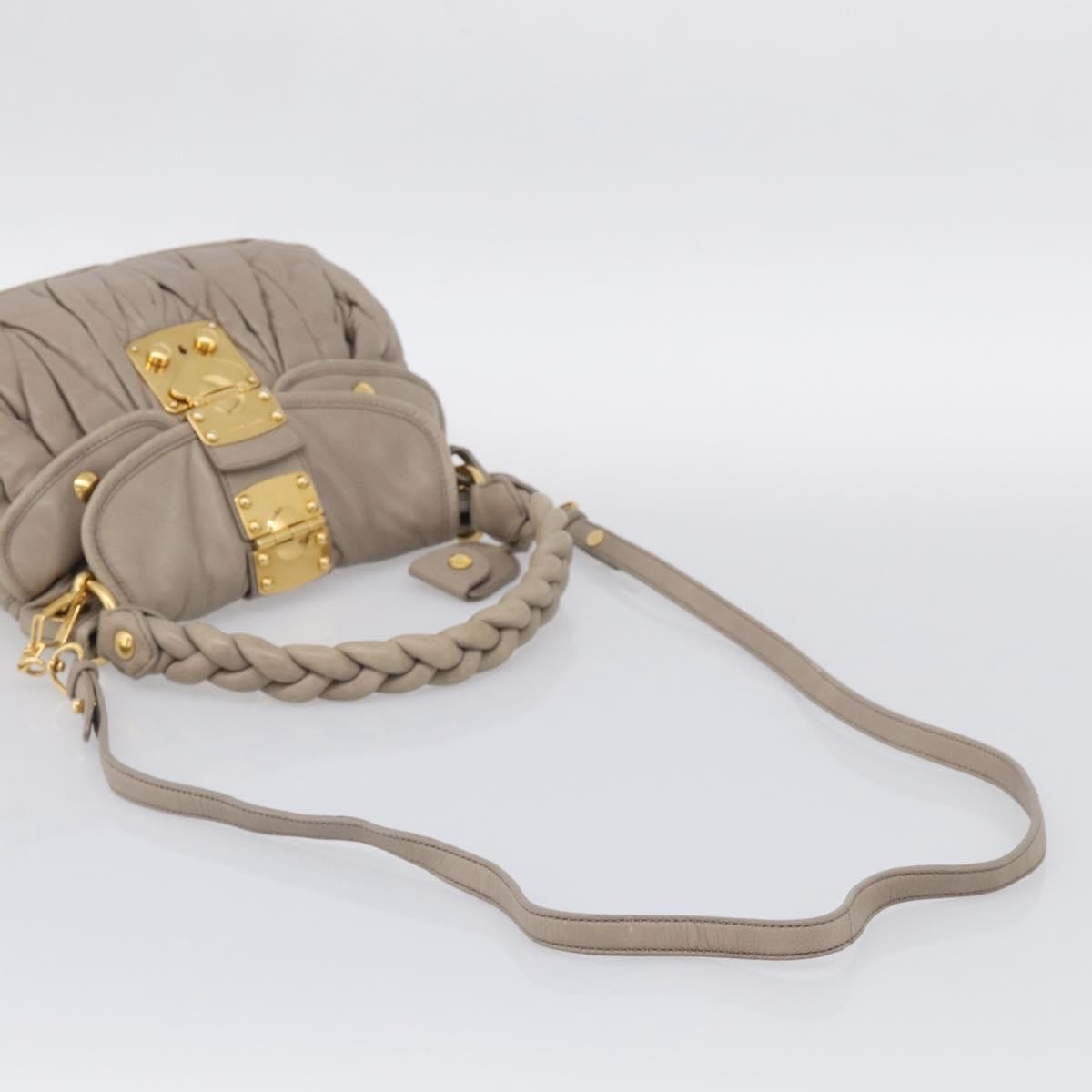 Miu Miu Coffer Hobo Matelasse Leather, Beige, Leather, Handbag
