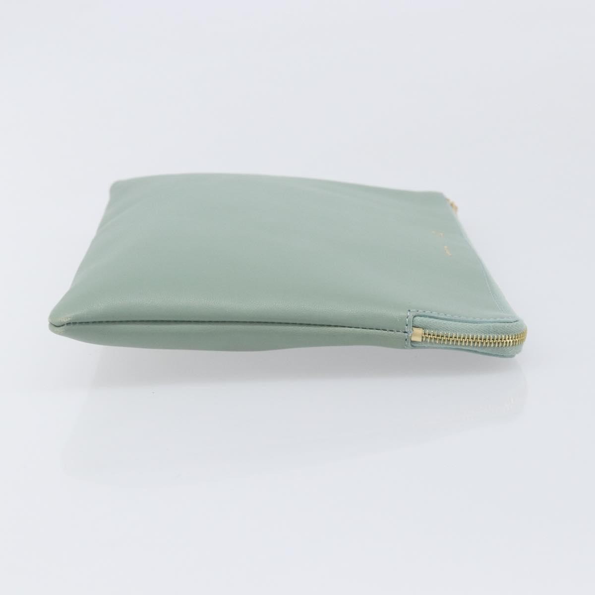 Celine Solo Leather, Green, Leather, Clutch