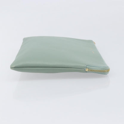 Celine Solo Leather, Green, Leather, Clutch