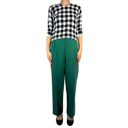 Maje Max Gingham Knit Sweater