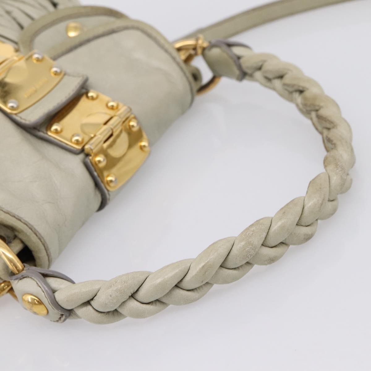 Miu Miu Beau Top Handle Leather, Beige, Leather, Handbag