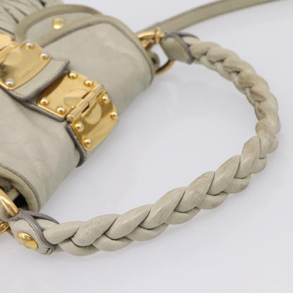 Miu Miu Beau Top Handle Leather, Beige, Leather, Handbag