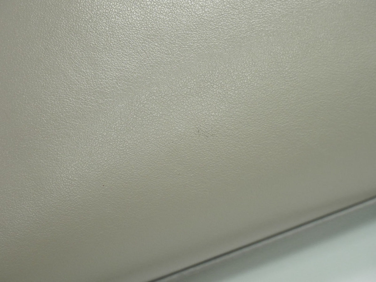 Saint Laurent Monogram Cabas Leather, Gray, Leather, Tote Bag