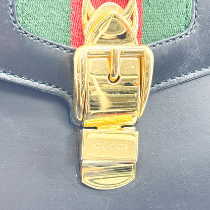 Gucci Sylvie Chain Leather, Black, Leather, Shoulder Bag