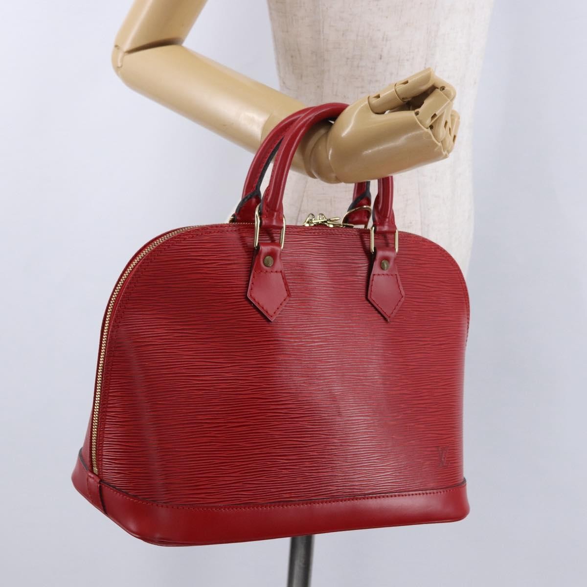Louis Vuitton Alma Epi Leather, Red, Leather, Handbag