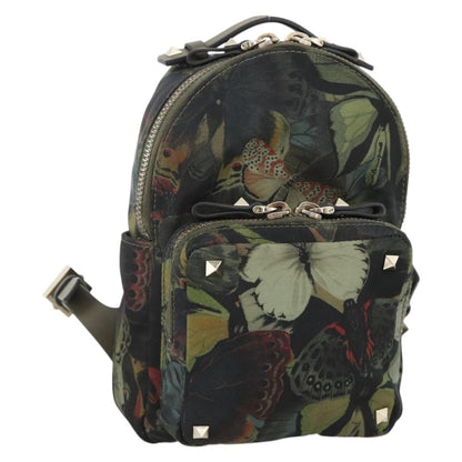 Valentino Garavani Backpack Denim with Butterfly Applique, Khaki, Nylon, Backpack