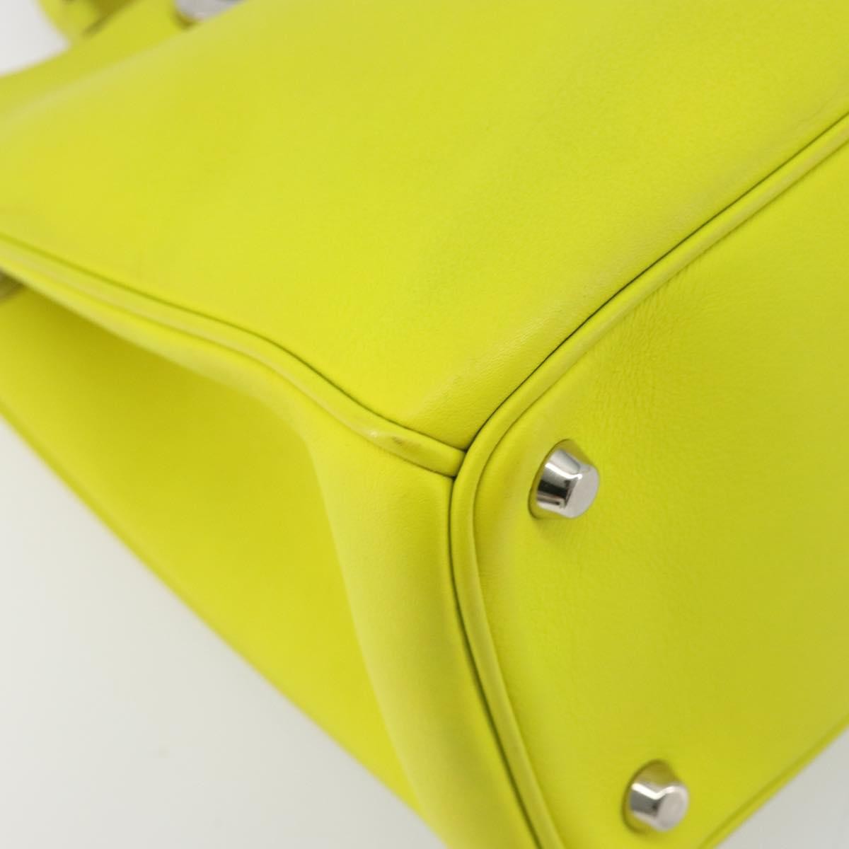Christian Dior Diorissimo Tote Smooth Calfskin, Yellow, Leather, Handbag