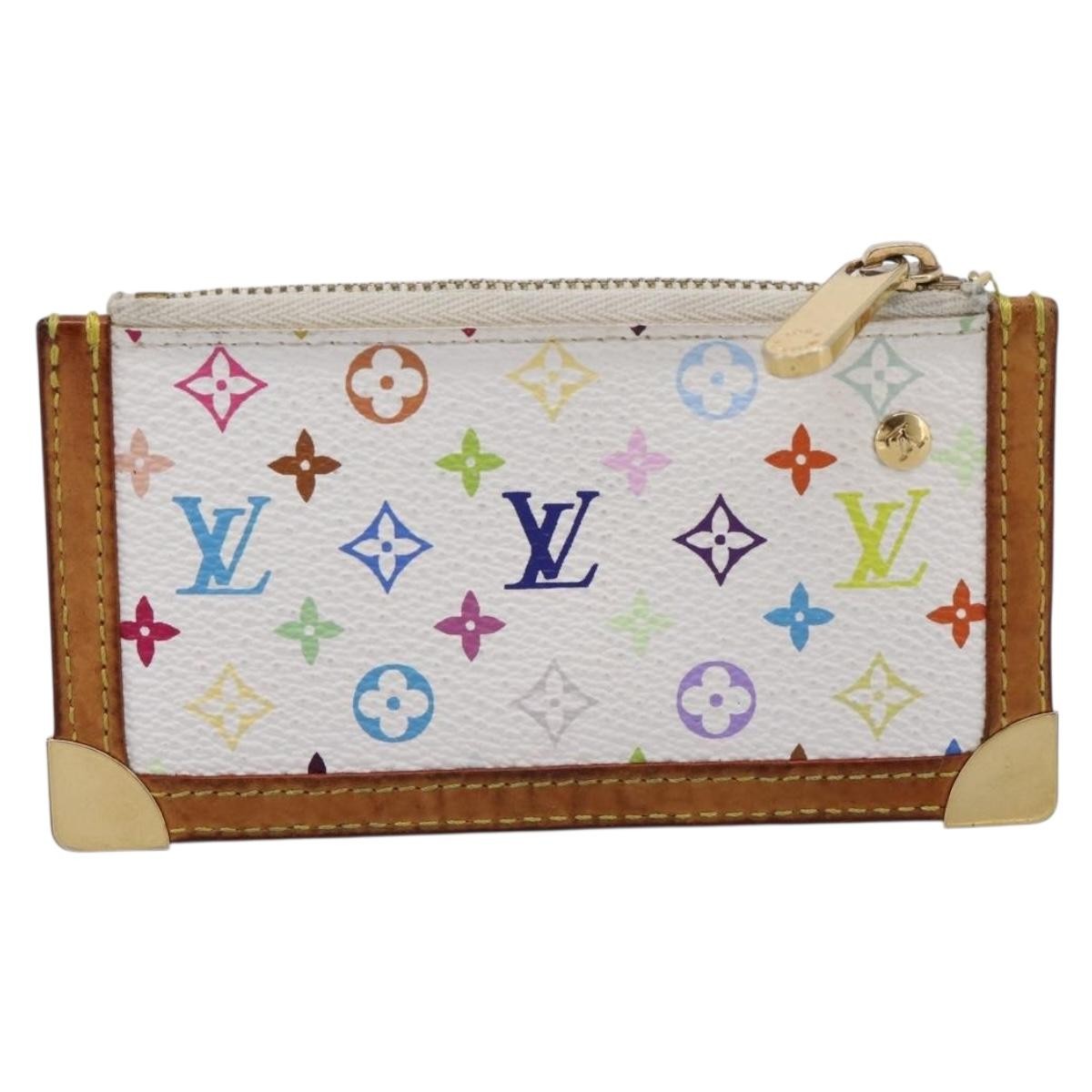 Louis Vuitton Pochette Clés Monogram Canvas, White, Canvas, Wallet