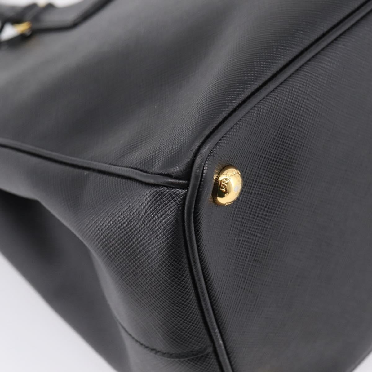 Prada Galleria Double Zip Saffiano Leather, Black, Leather, Tote Bag