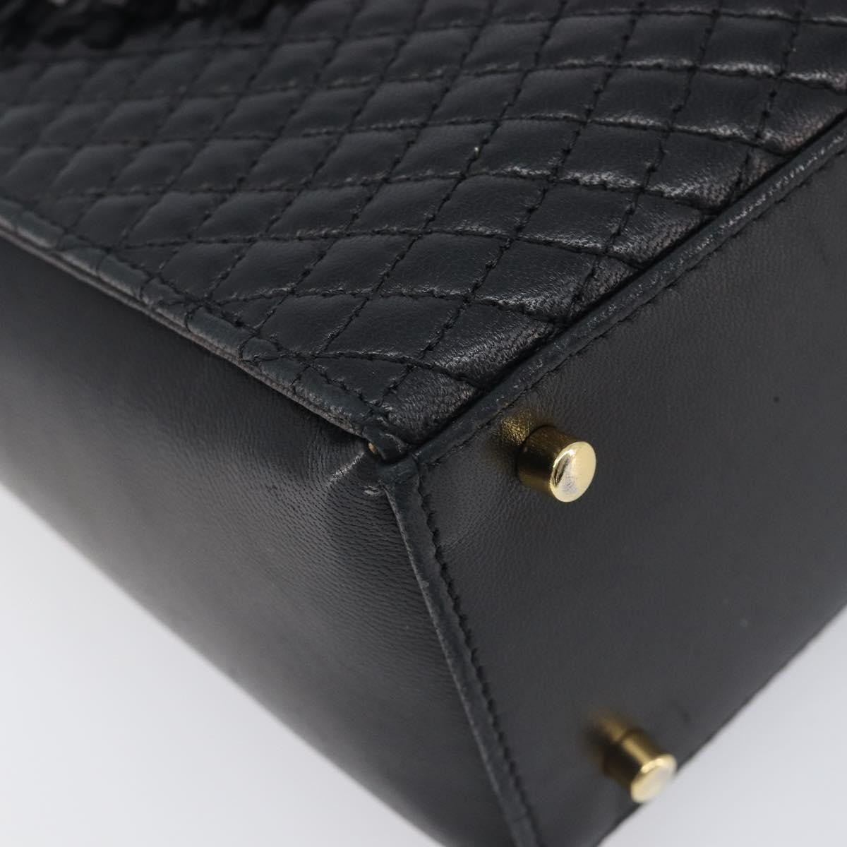Bally Vintage Chain Quilted Leather, Black, Leather, Shoulder Bag