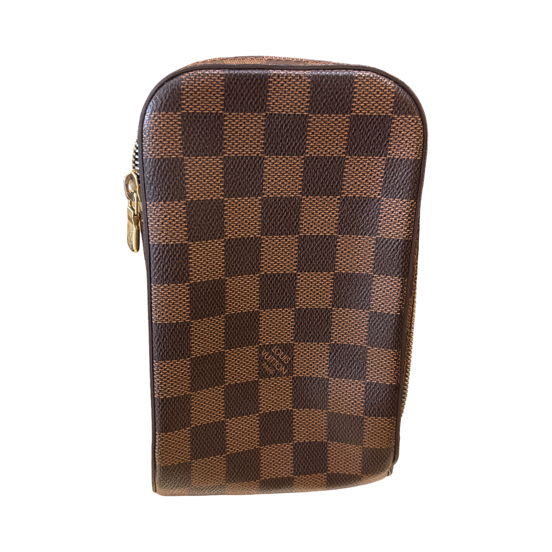 Louis Vuitton Geronimos Damier, Brown, Leather, Clutch