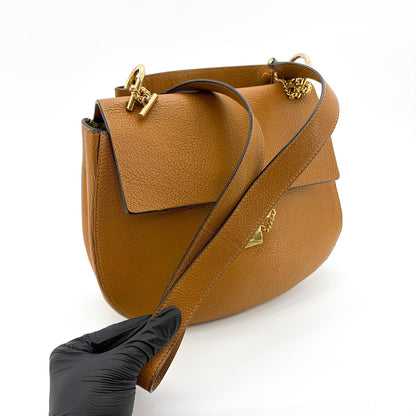 Chloe Drew Leather, Brown, Leather, Crossbody Bag