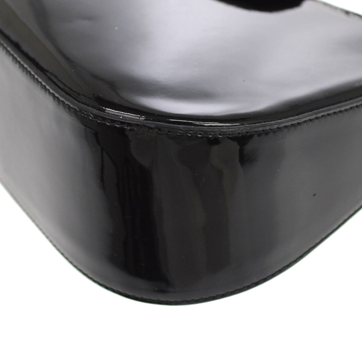 Salvatore Ferragamo Vintage Gancini Hobo Leather, Black, Patent Leather, Shoulder Bag