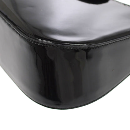 Salvatore Ferragamo Vintage Gancini Hobo Leather, Black, Patent Leather, Shoulder Bag