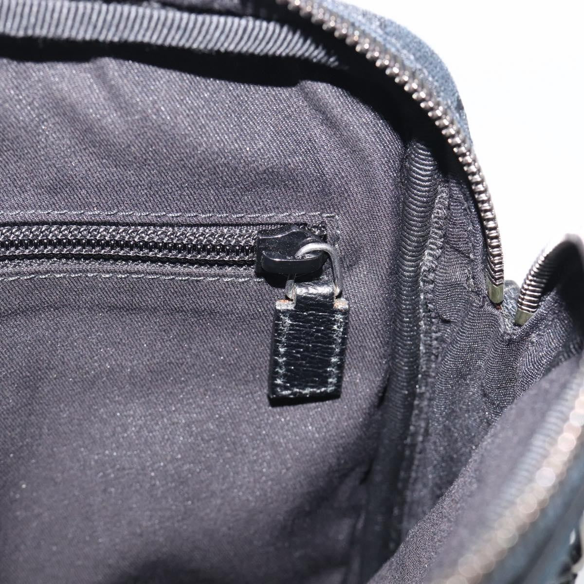 Gucci Front Zip Messenger Canvas and Leather, Black, Canvas, Crossbody Bag