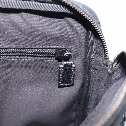 Gucci Front Zip Messenger Canvas and Leather, Black, Canvas, Crossbody Bag