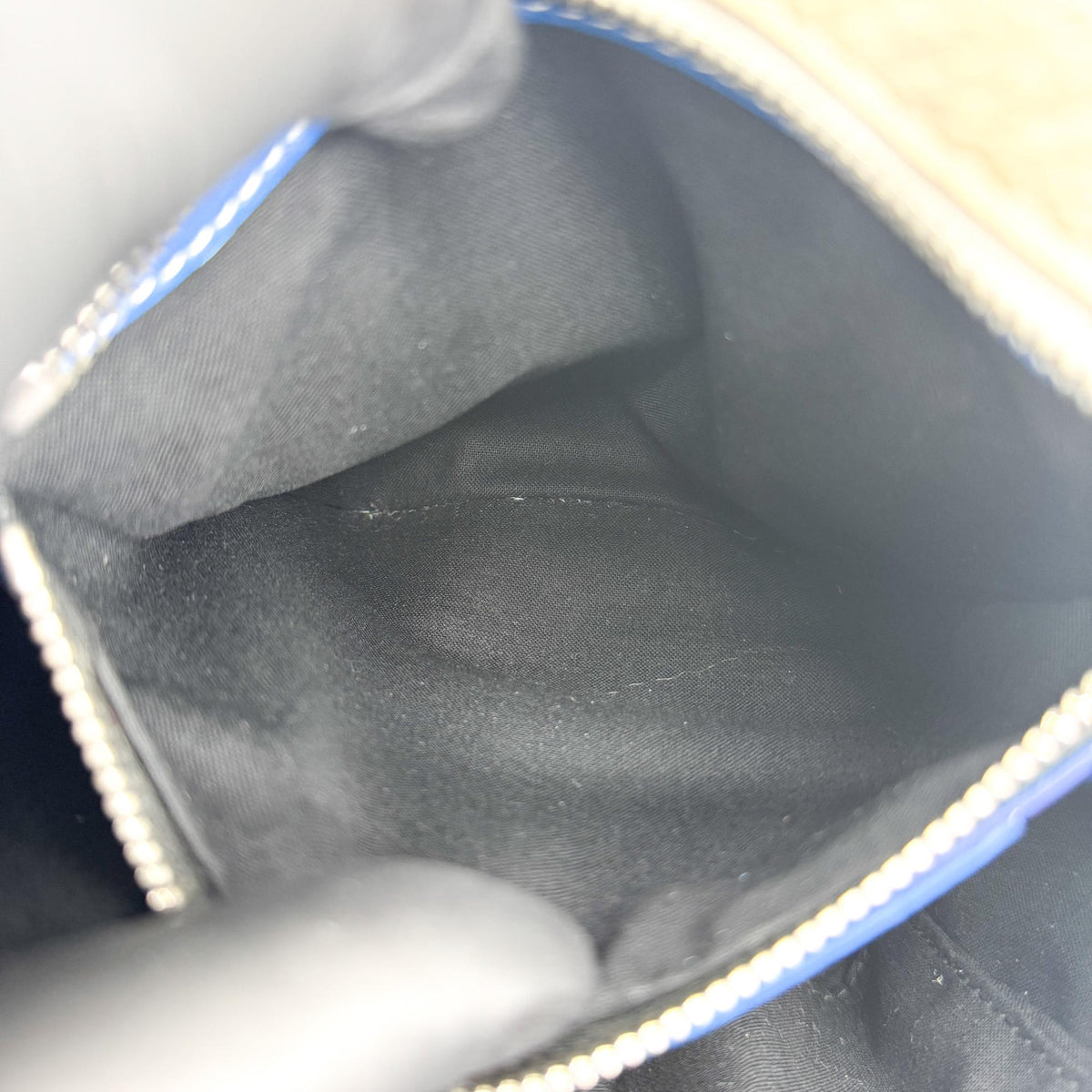 Balenciaga Bazar Striped Leather, Blue, Leather, Tote Bag