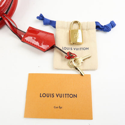 Louis Vuitton Montaigne Monogram Vernis, Red, Patent Leather, Handbag