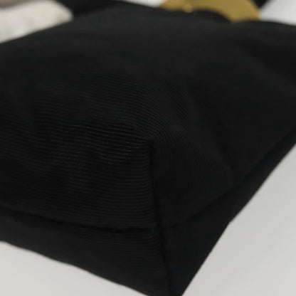 Celine Circle Logo Pouch Nylon, Black, Nylon, Clutch