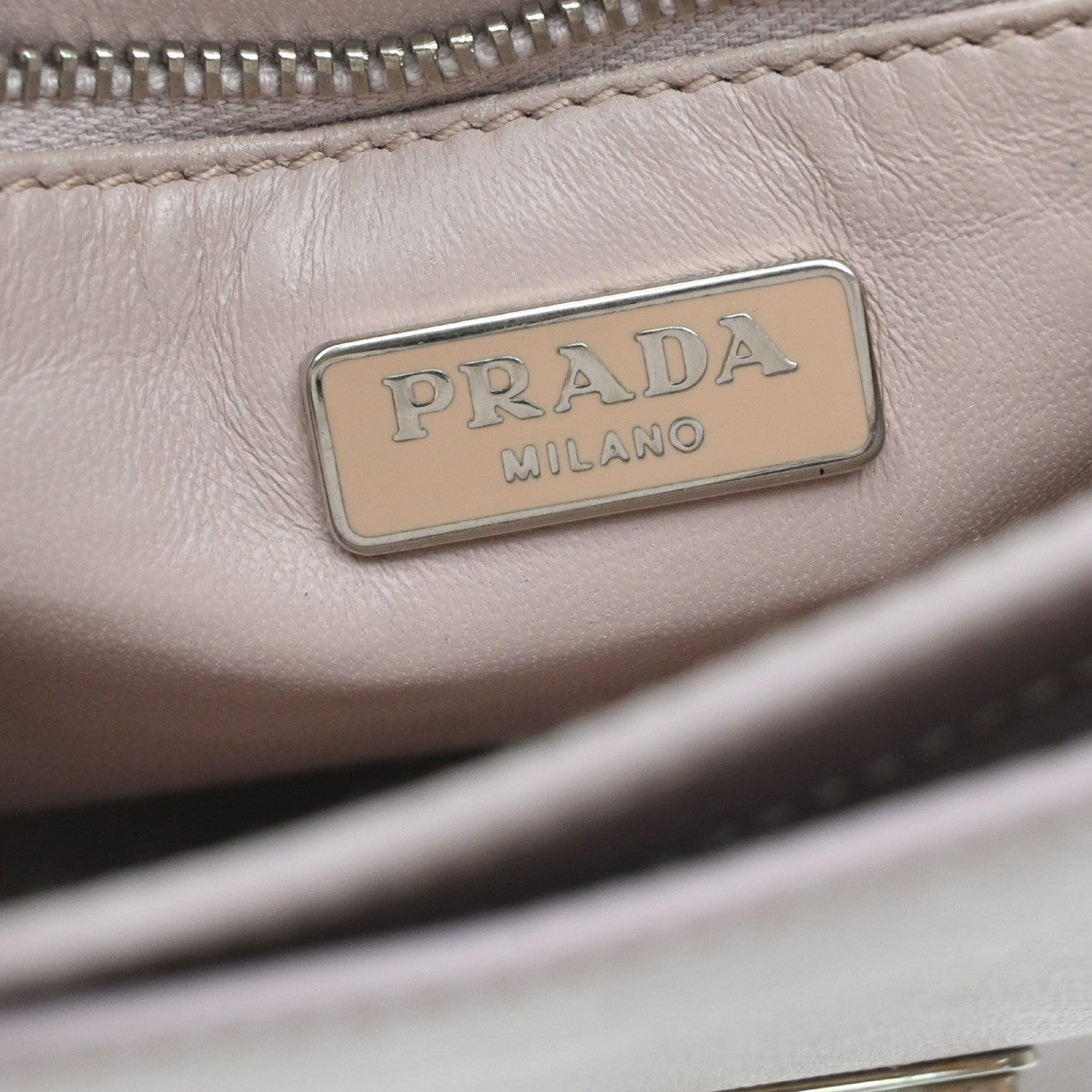 Prada Sound Flap Embroidered Saffiano, Pink, Leather, Shoulder Bag