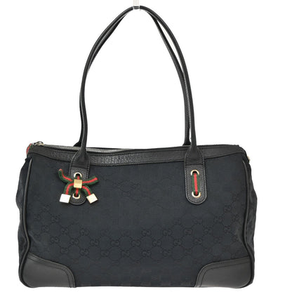 Gucci Princy Tote GG Canvas and leather, Black, Canvas, Tote Bag