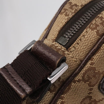 Gucci Front Zip Messenger GG Coated Canvas, Beige, Canvas, Crossbody Bag