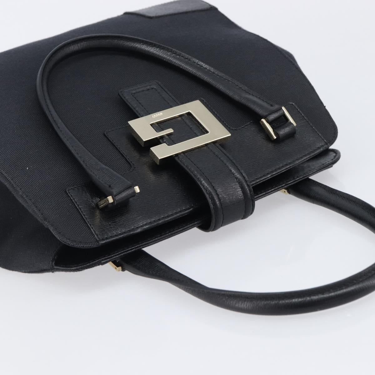 Gucci Vintage G logo Canvas, Black, Leather, Shoulder Bag