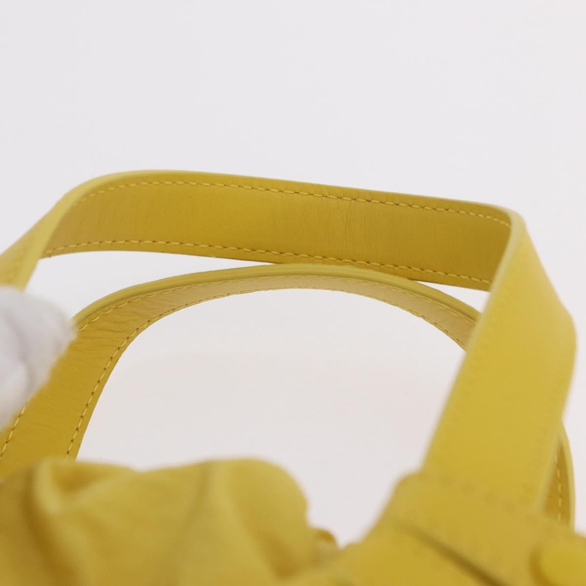Bottega Veneta Shell Leather, Yellow, Leather, Handbag