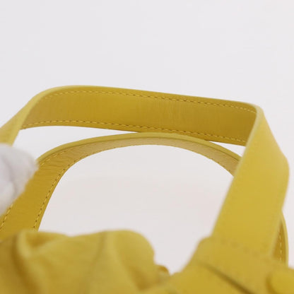 Bottega Veneta Shell Leather, Yellow, Leather, Handbag