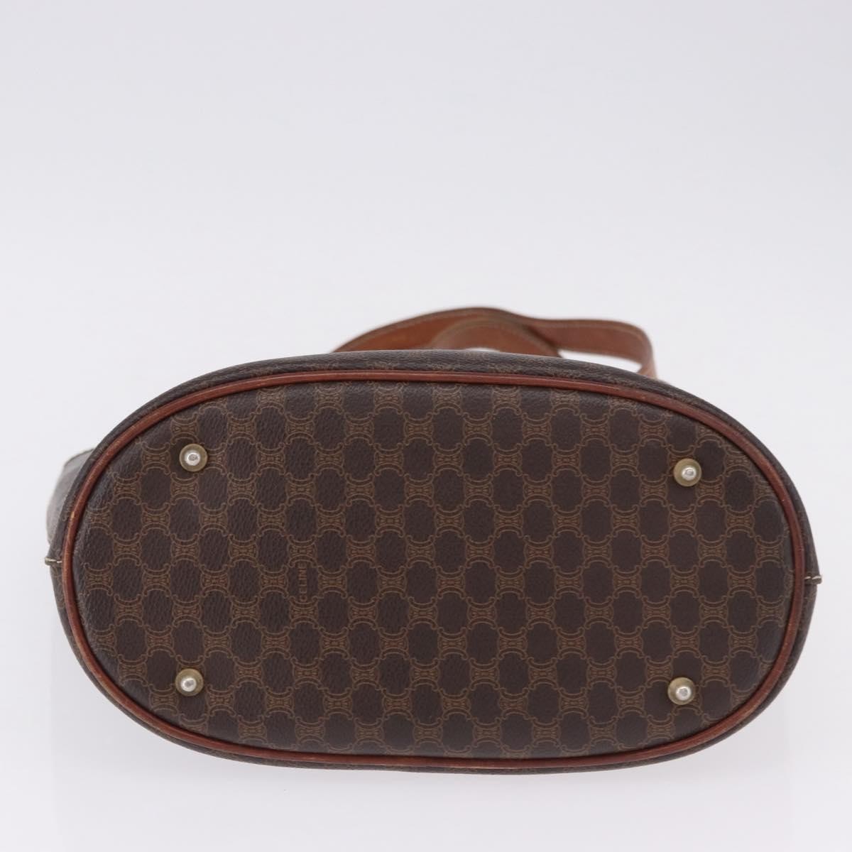 Celine Vintage Macadam Canvas, Brown, Canvas, Handbag