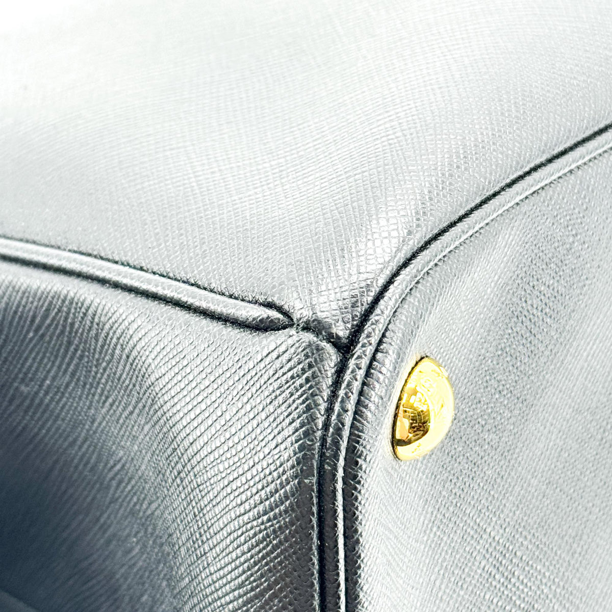 Prada Galleria Double Zip Saffiano Leather, Black, Leather, Tote Bag