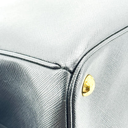 Prada Galleria Double Zip Saffiano Leather, Black, Leather, Tote Bag