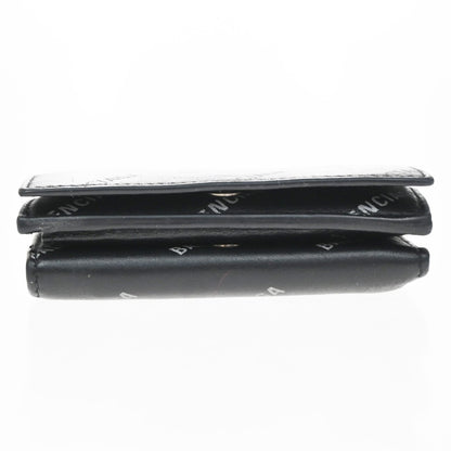 Balenciaga Logo Trifold Leather, Black, Leather, Wallet