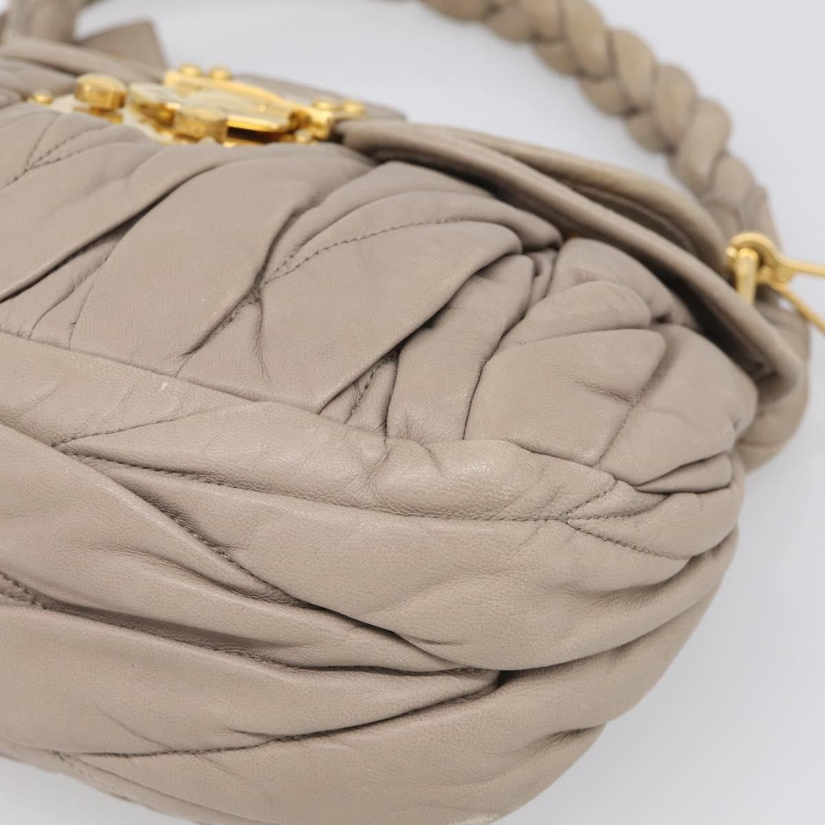 Miu Miu Coffer Hobo Matelasse Leather, Beige, Leather, Handbag