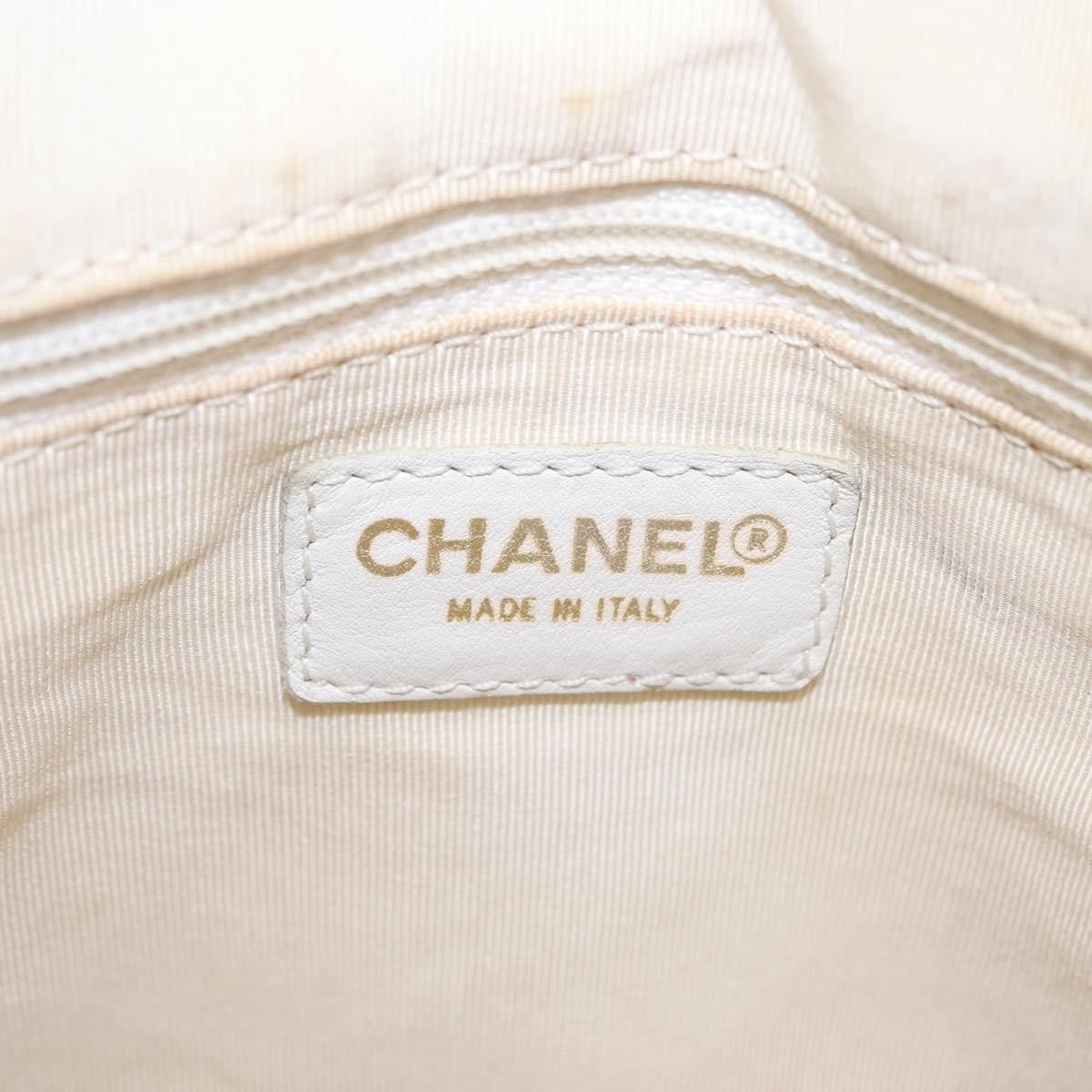 Chanel Vintage CC Zip Around Bowler Quilted Caviar, White, Leather, Handbag