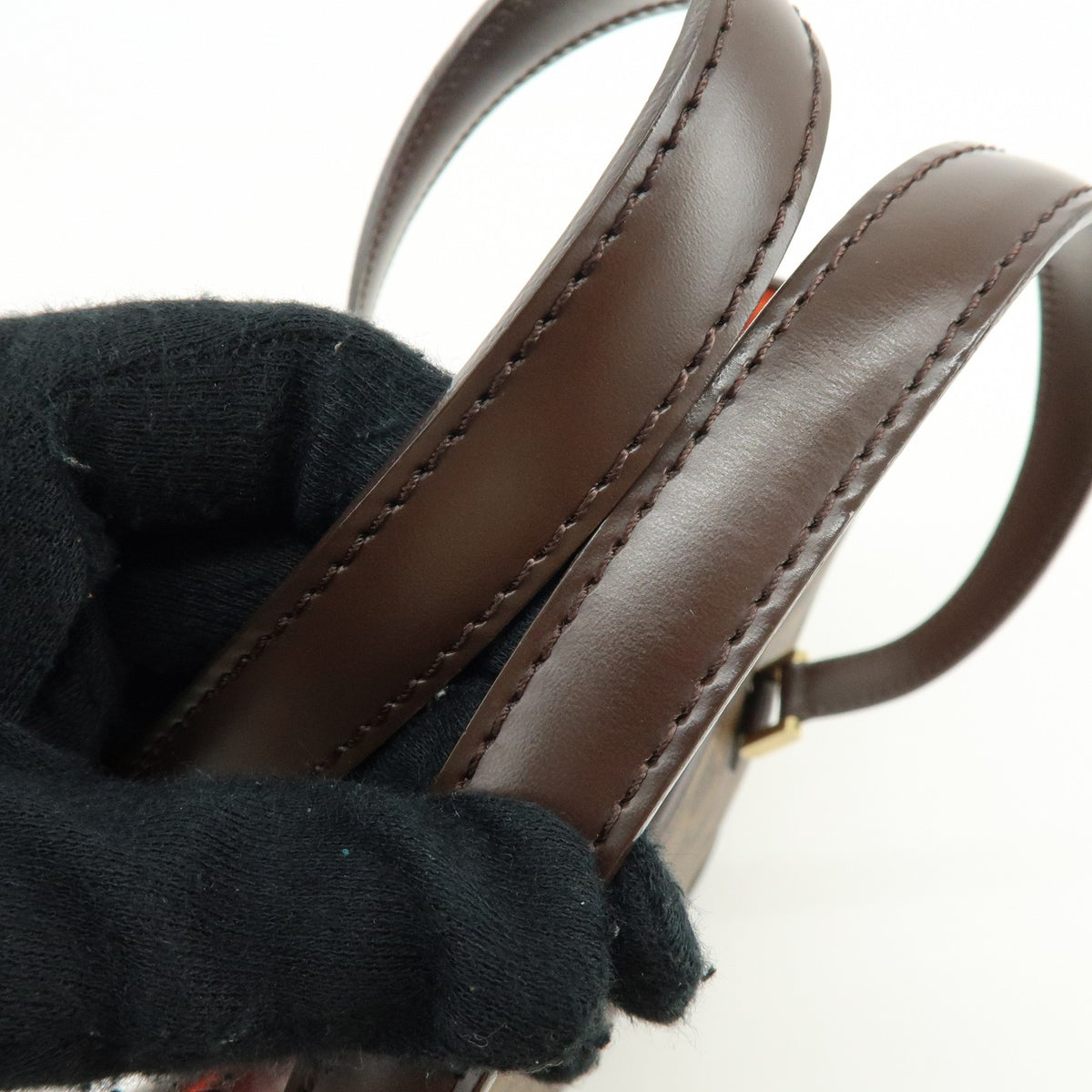 Louis Vuitton Manosque Damier, Brown, Canvas, Handbag