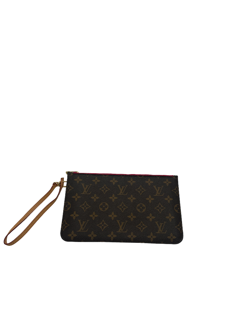 Louis Vuitton Neverfull Shoulder Strap Braided Leather, Brown, Leather, Clutch